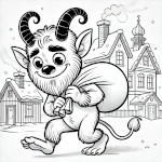 Krampus Line Art 3